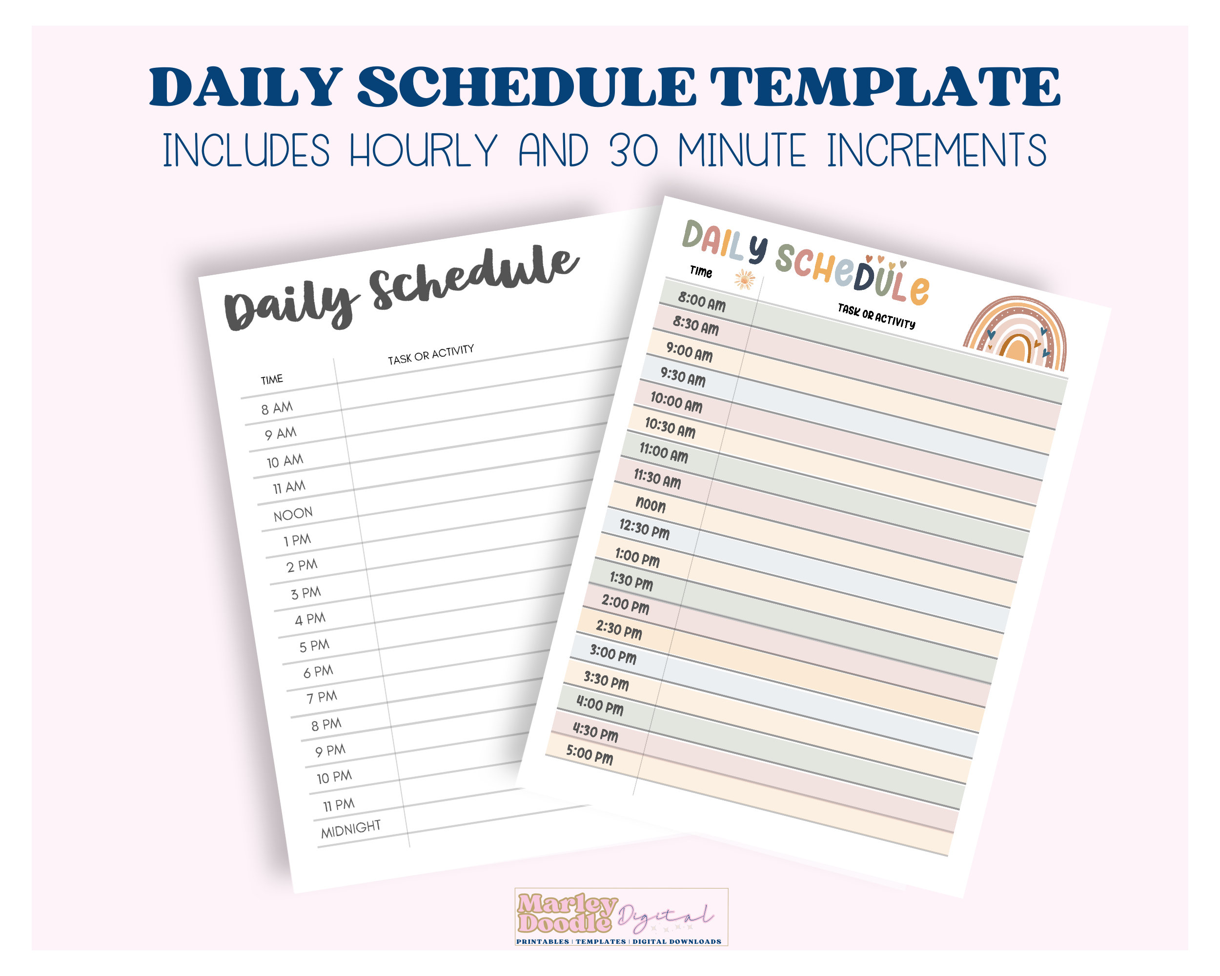 Toddler Schedule Printable, Editable and Fillable Daily Schedule ...