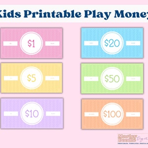 Printable Play Money for Dramatic and Imaginative Play