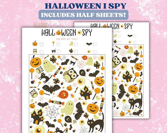 Halloween I Spy Printable Party Game for Kids (PDF)