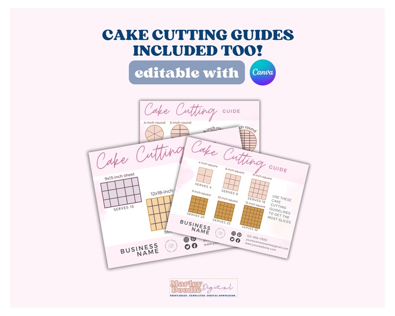 Editable cake cutting guides.