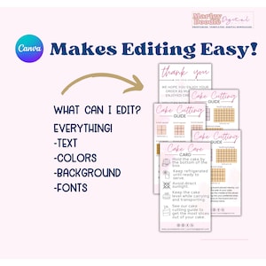 Cake care cards and instruction template in a smaller size.