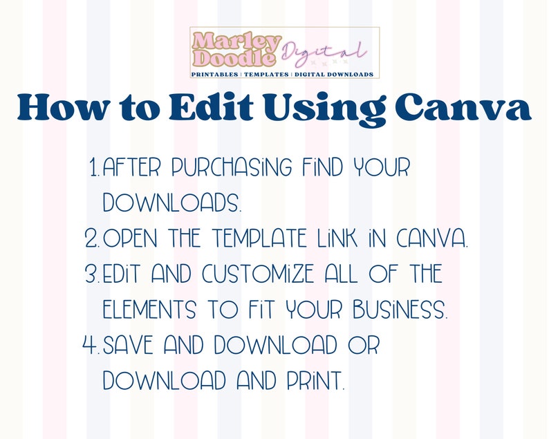 How to edit the order form templates with Canva.