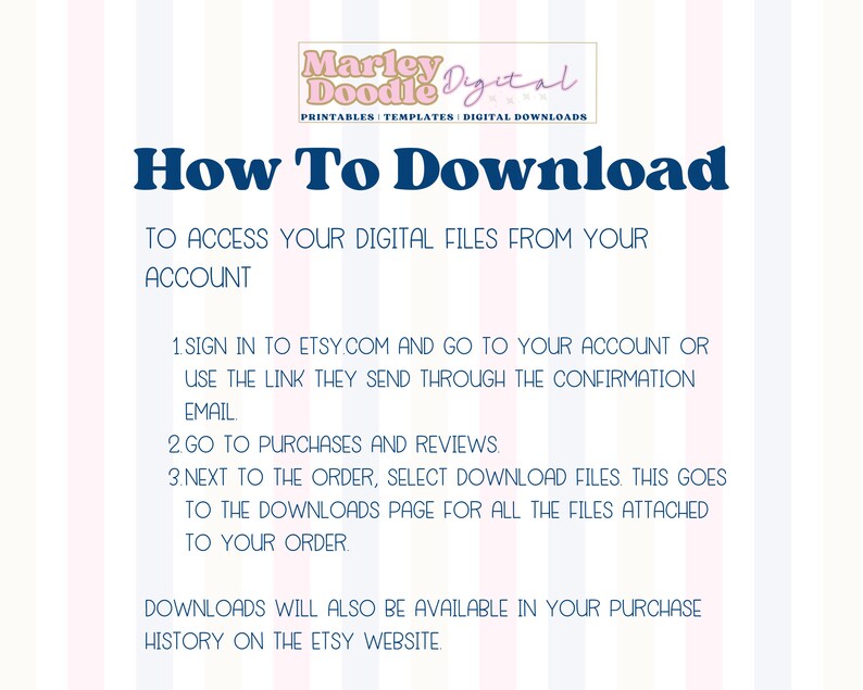 How to download digital files from Etsy.