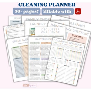 Planejador de limpeza doméstica, lista mestre de limpeza, lista de verificação de limpeza profunda, pacote de limpeza doméstica, gráfico de tarefas para adultos, lista de verificação de limpeza para impressão