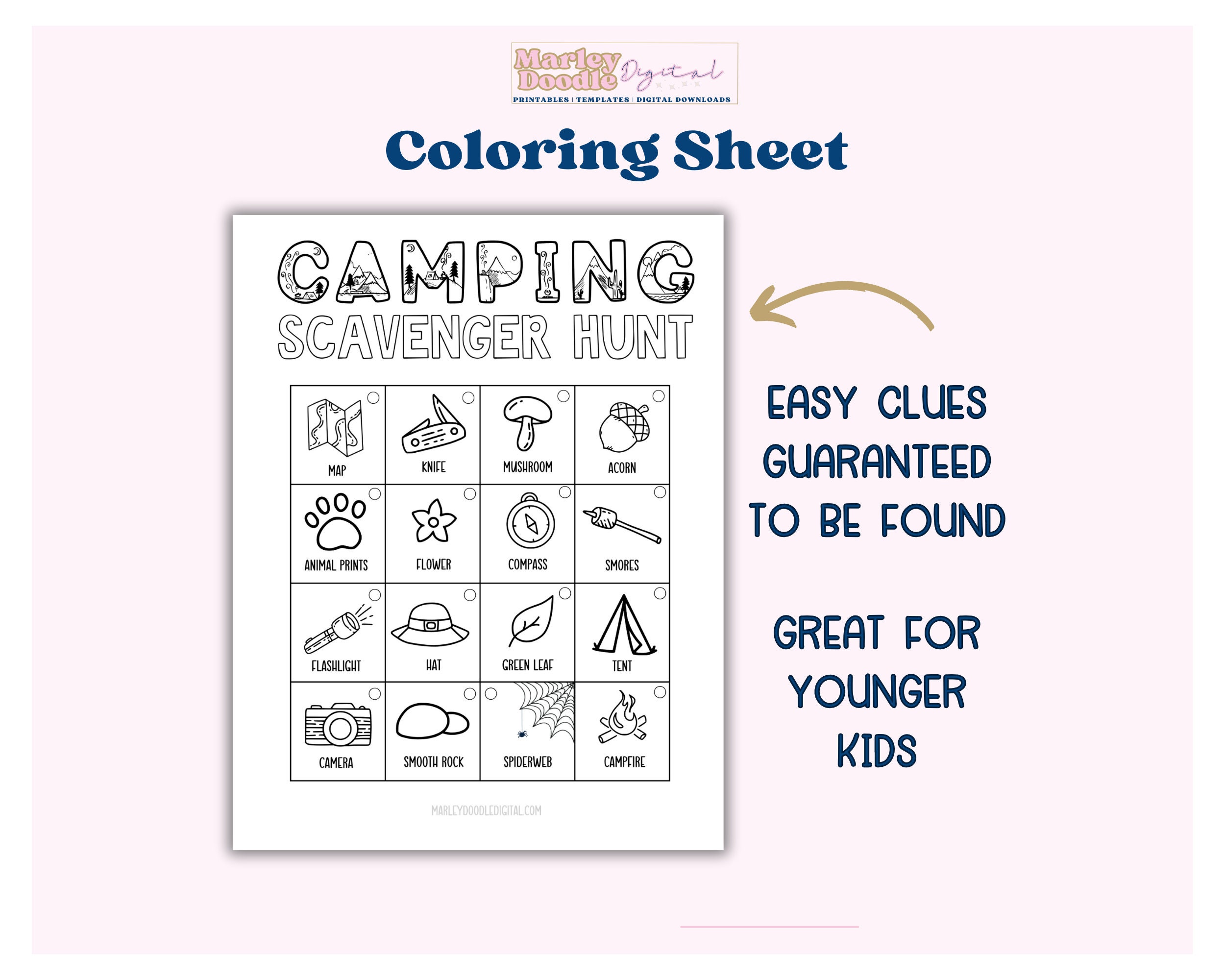 Printable Camping Scavenger Hunts for Kids, Campground Scavenger Hunt ...
