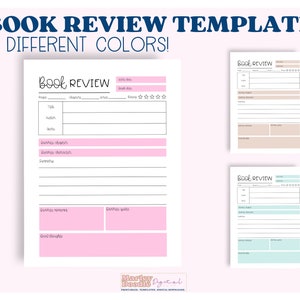 Book Review Template for Kids, Summer Reading Journals, Adults, and Book Clubs