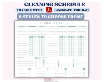 ADHD Cleaning Schedule Printable: Editable Checklist (Digital Download)