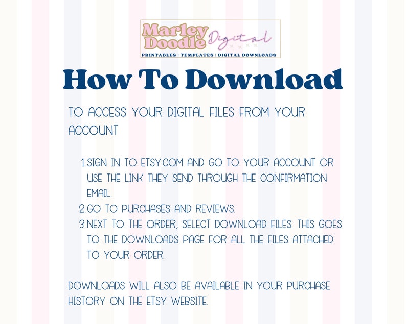 How to download digital files from your Etsy account.