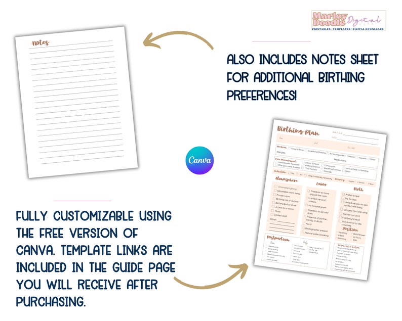 Editable Birth Plan Template, Fillable Birth Plan Bundle - Etsy