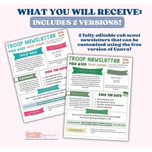 Newsletters for troop leaders.