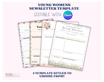 LDS Young Women Newsletter Template: Customizable Canva Design (Digital Download)