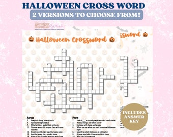 Halloween Crossword Puzzle Printable for Kids