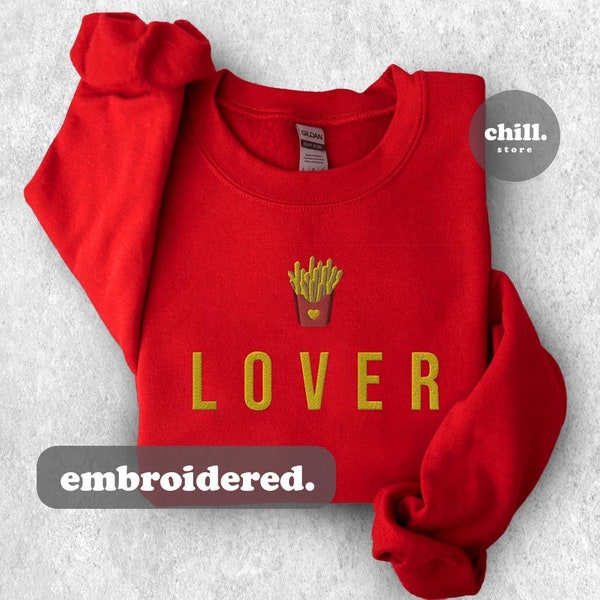 French Fries Print Pattern Women Off Shoulder Sweatshirt