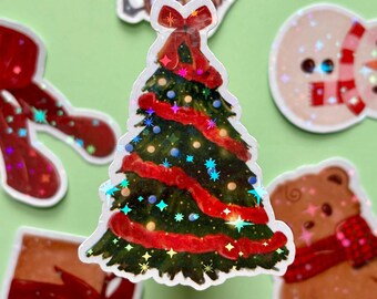 クリスマスツリー書店 Bookish 防水ビニールステッカー、Kindle