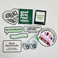 Pack Kindle Stickers Green Bookish Sticker Pack Kindle Kobo Decor Reader Themed Waterproof Holographic Matte Book Stickers Book Lover Gift product logo
