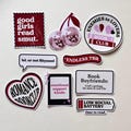 Pack Kindle Stickers Red Bookish Sticker Pack Kindle Kobo Decor Reader Themed Waterproof Holographic Matte Book Stickers Book Lover Gift product logo