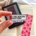 Low Social Battery Time to Read Stickers Red Bookish Sticker Kindle Kobo Decor Waterproof Holographic Matte Book Stickers Book Lover Gift product logo