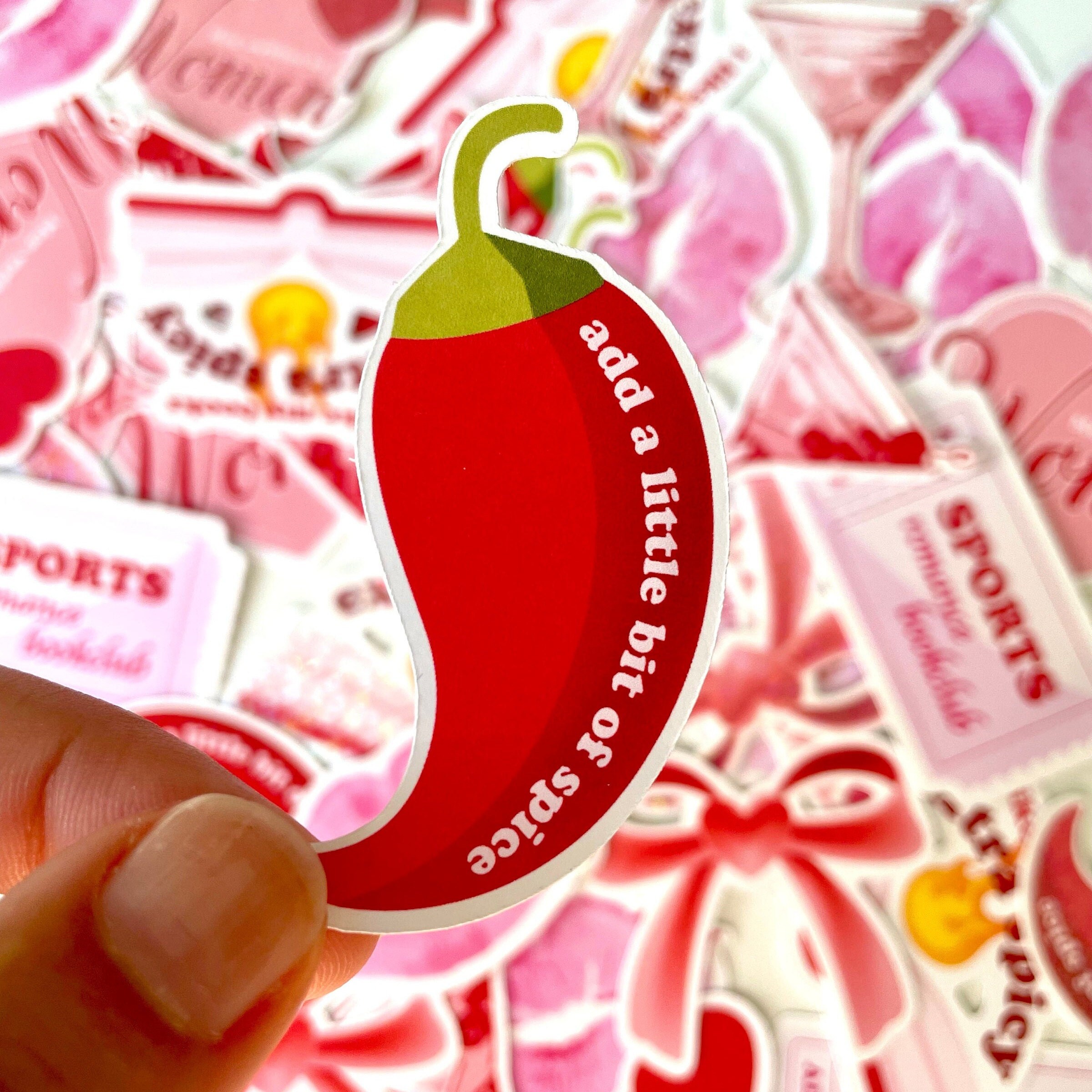 Hot Chilli Sticker Spice Cottage Core Girly Bookish Sticker SMUT Decor Kindle Kobo BookClub Waterproof Holographic Matte Book Lover Gift