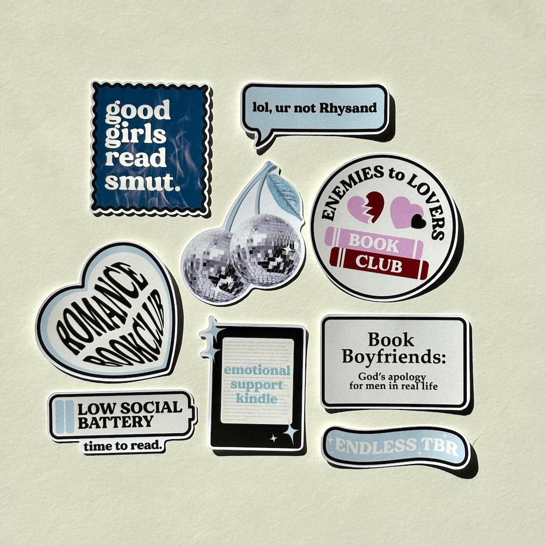 Pack Kindle Stickers Blue Bookish Sticker Pack Kindle Kobo Decor Reader ...