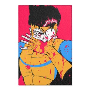 Invincible Custom Rug Vibrant Invincible-mark Comic Style Area Rug, Unique Home Decor for ...