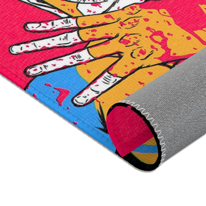 Invincible Custom Rug Vibrant Invincible-mark Comic Style Area Rug, Unique Home Decor for ...