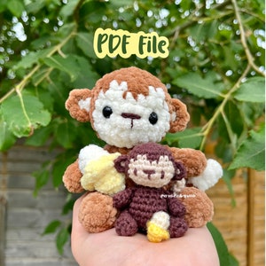 Marcel the Monkey Crochet Pattern ONLY, PDF File, Amigurumi, Plush, Plushie with Banana