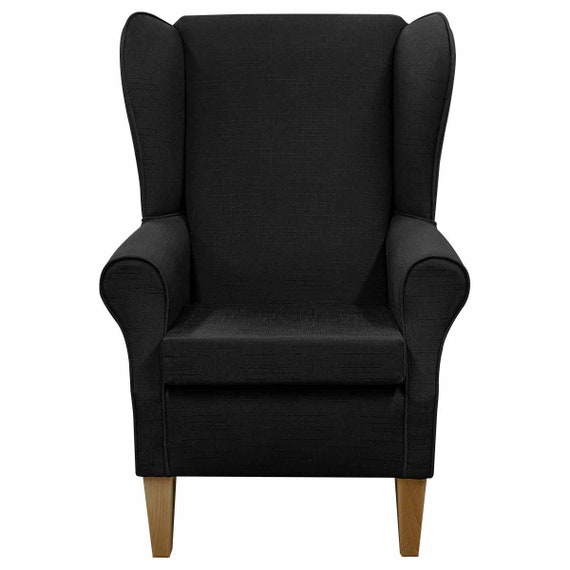 Charcoal high wingback accent chair deals