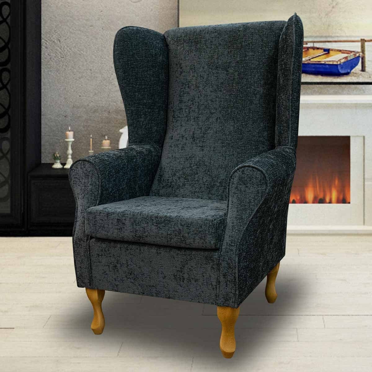 Gray high back accent chair discount