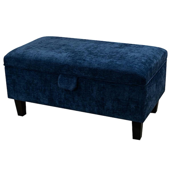 Navy Ottoman Footstool with Storage