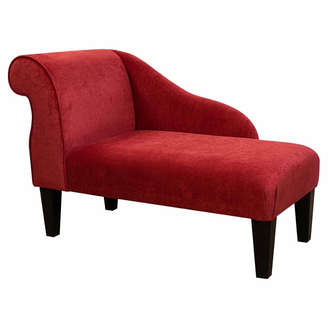 Red Velvet Chaise Longue Luxury Accent Sofa British Bespoke Made Etsy UK