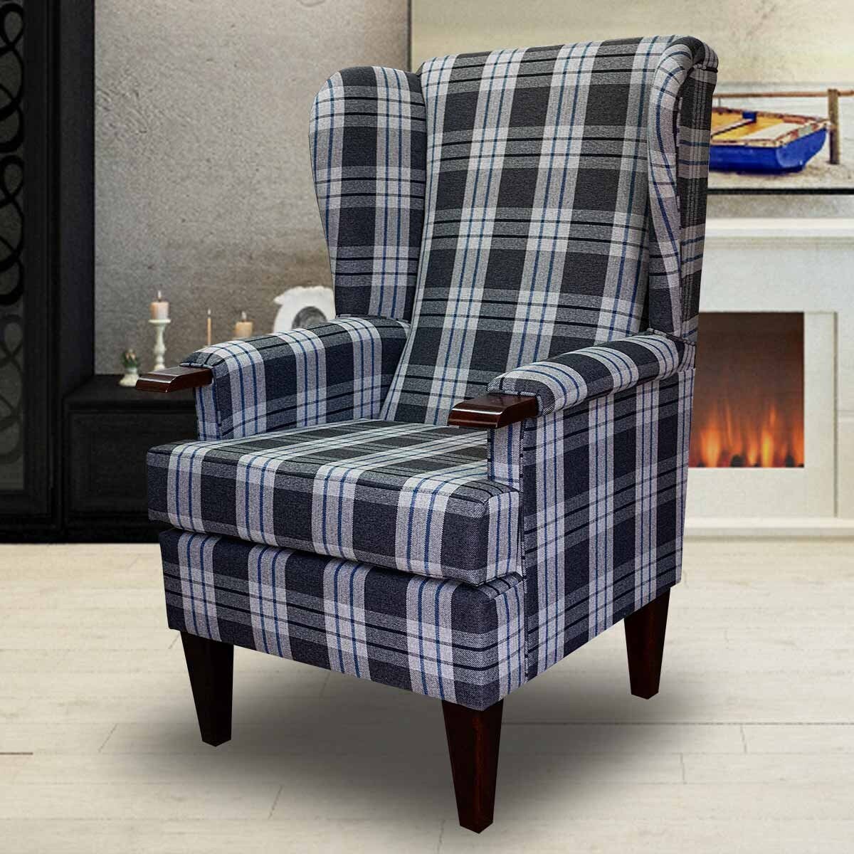 Plaid armchair sale