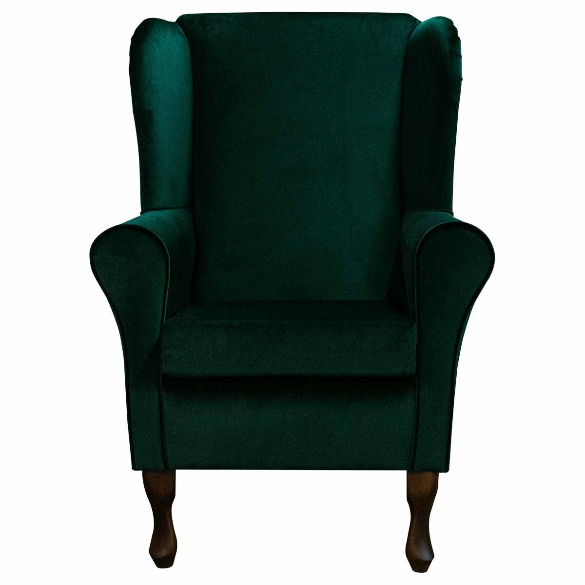 Dark green wingback chair discount