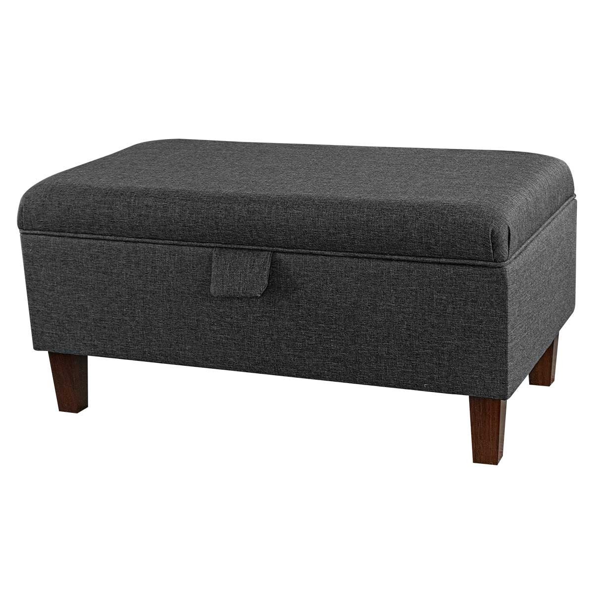 Charcoal Grey Storage Ottoman Footstool Soft Luxury Etsy UK