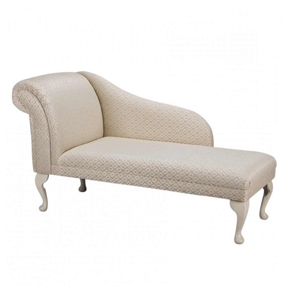 Gold Trellis Traditional Chaise Longue Handmade | Super Soft Luxury Accent Sofa | British Bespoke Made