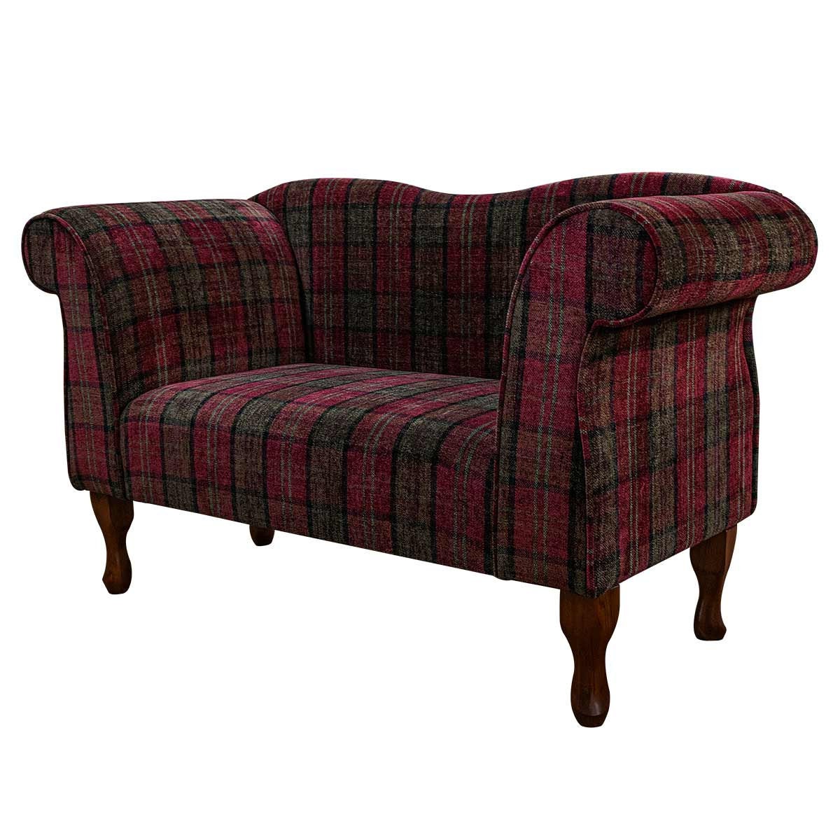 LUXE Red Tartan Chaise Sofa Handmade Luxury Lana Check Plaid Upholstered Fabric British Bespoke Made Etsy