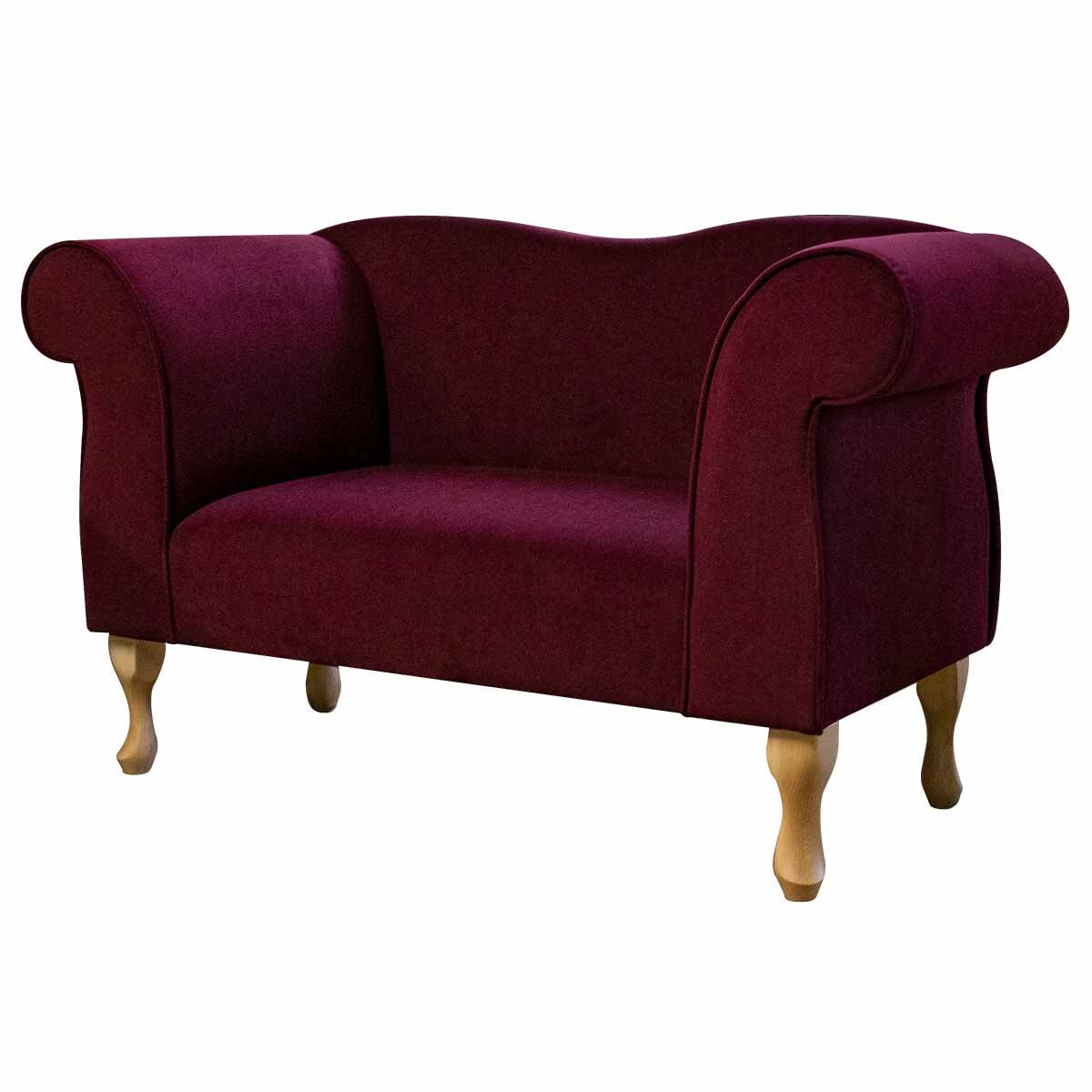Burgundy Red Matte Velvet Chaise Sofa Handmade British Etsy UK