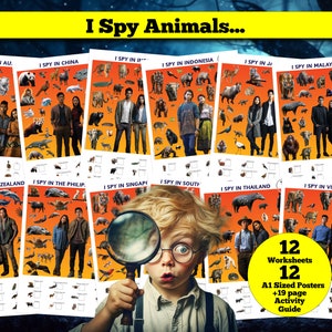 Search and Find Worksheets: Counting activities featuring Endangered Animals & birds - Printable Activity for Learning About World Countries