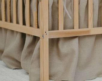 Linen CRIB SKIRT l Elegant, minimalist, handmade l Light brown