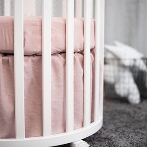 Crib Skirt: Elegant Minimalist Nursery Decor Handmade Linen