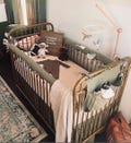 CRIB SKIRT Elegant, minimalist, handmade LINEN  olive green