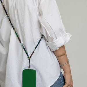 Beaded Crossbody Phone Strap / Iphone Case With Long Strap / Handmade Phone Strap /Hands Free