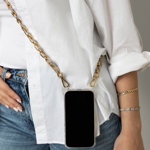 SilverGold Chic/Crossbody Phone Strap / Iphone Case With Long Strap / Handmade Phone Strap /Hands Free