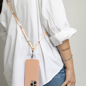 Beaded Crossbody Phone Strap / Iphone Case With Long Strap / Handmade Phone Strap /Hands Free
