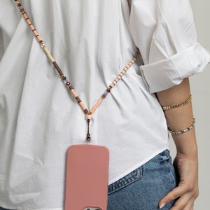 Beaded Crossbody Phone Strap / Iphone Case With Long Strap / Handmade Phone Strap /Hands Free