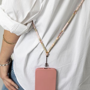 Beaded Crossbody Phone Strap / Iphone Case With Long Strap / Handmade Phone Strap /Hands Free