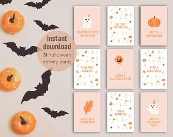 Tarjetas de actividades de Halloween: Lista de deseos de otoño (descarga instantánea)