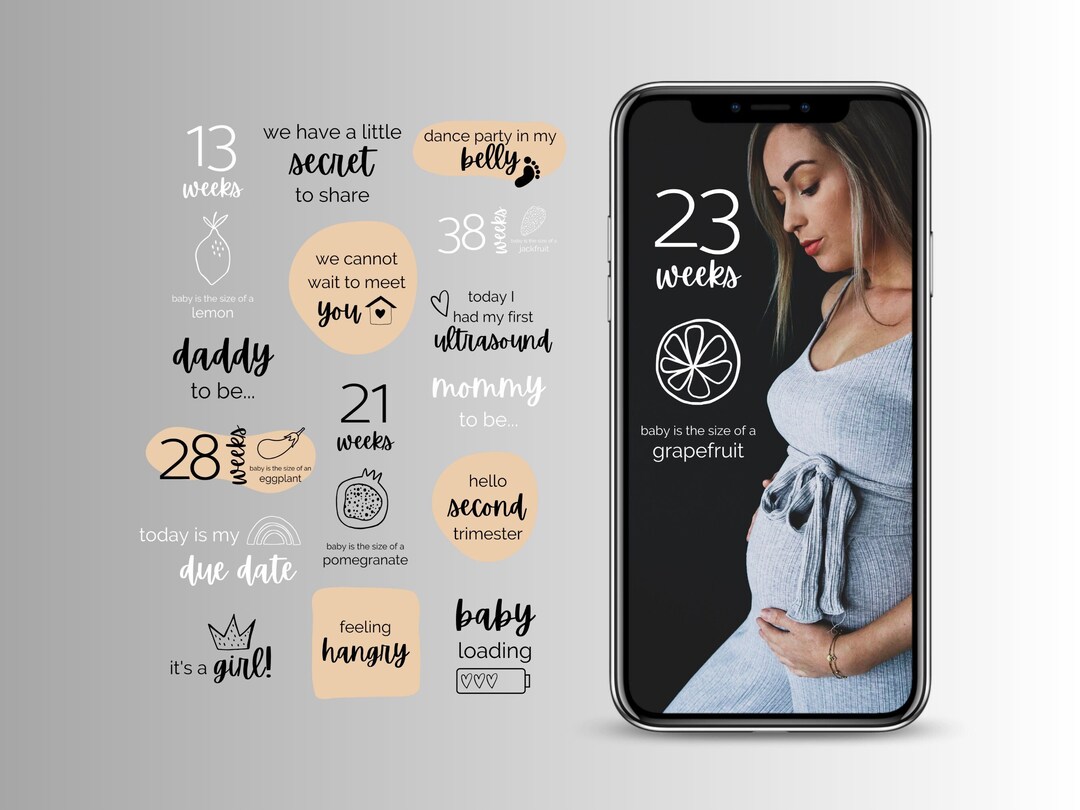 Instagram Story Stickers Pregnancy Baby Social Media Pregnancy Announcement Bump Week By Instagram Story Stickers Pregnancy Baby Social Media Pregnancy Announcement Bump Week By