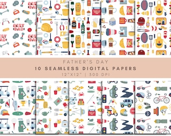 Pacchetto di carta digitale per la festa del papà: modelli per album di ritagli per papà (download immediato)