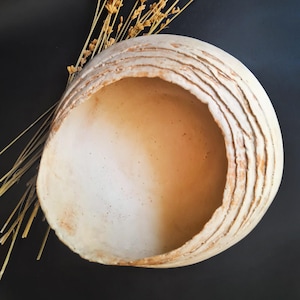 Handmade Cream Ceramic Bowl: Wabi Sabi Japandi Decor