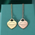 Tiffany and Co Necklace, Gold Heart Necklace, Rose Gold Necklace, Sterling Silver Necklace, Please Return To. Best Gift